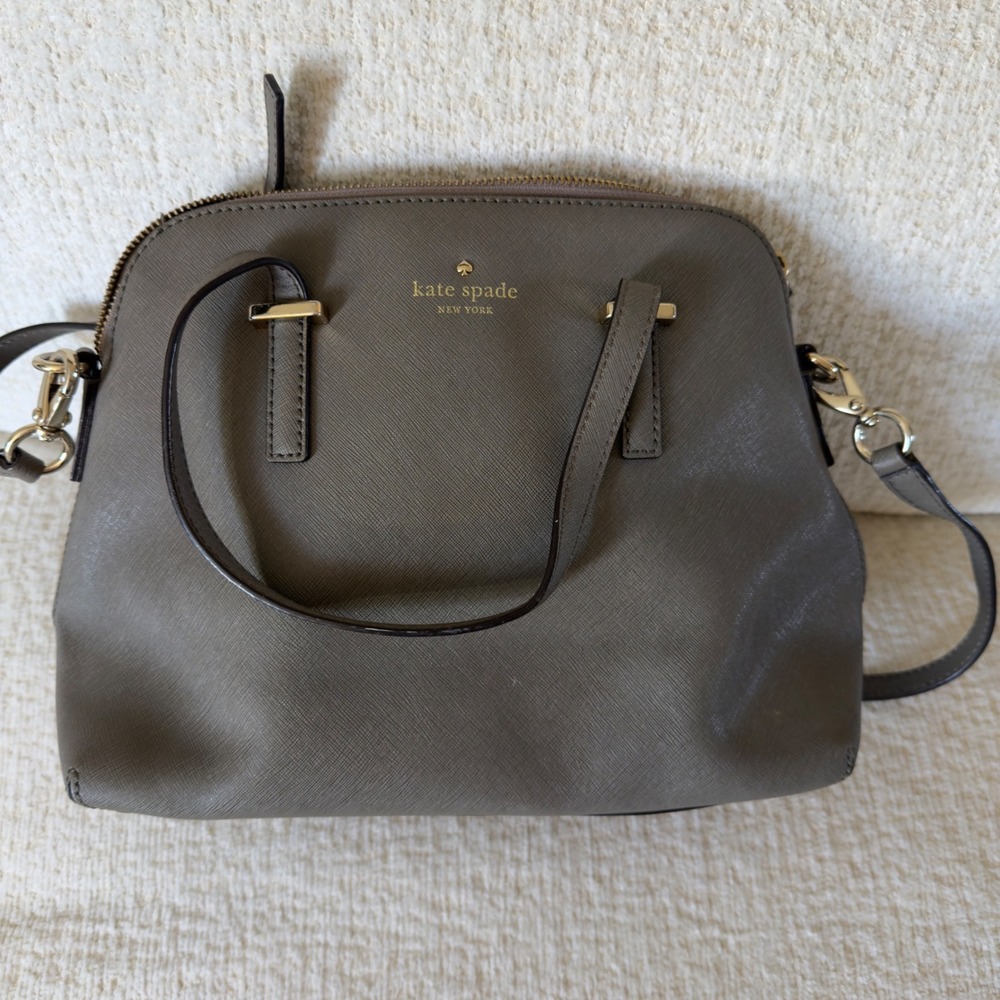 Kate Spade Cedar‎ Street Maise Satchel Leather Medium Grey Crossbody Handbag